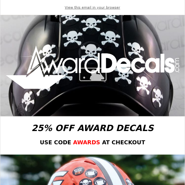 25% Off Award Decals - Order enough for the entire season!