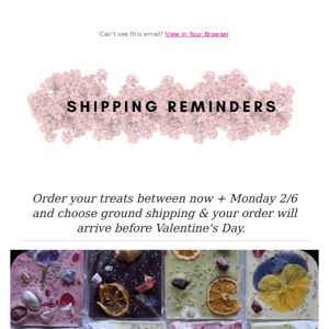 Valentine's Shipping Reminders
