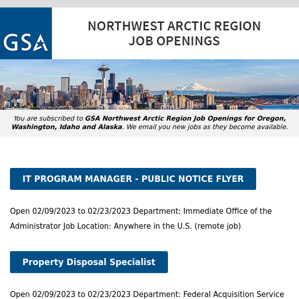 New/Current Job Opportunities in the GSA Northwest Arctic Region