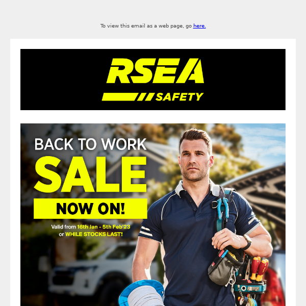 RSEA Safety – Back to Work SALE NOW ON!