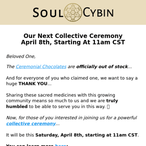 Your Sacred Invitation (next collective ceremony details) 🥰
