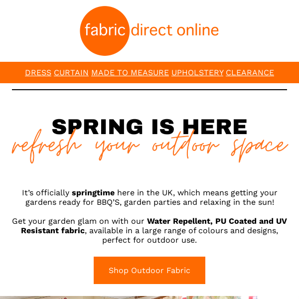 Up to 45% off Outdoor Fabric ☀