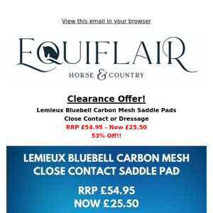 Clearance Offer - Lemieux Carbon Mesh Saddle Pad - Bluebell