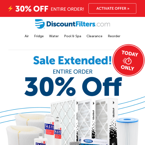 Lucky you! 30% off extended for ONE MORE DAY!