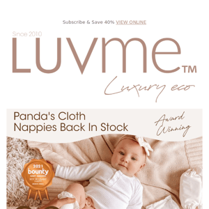 SALE Celebration BACK IN STOCK Pandas Luvme Cloth Nappies.....HURRY