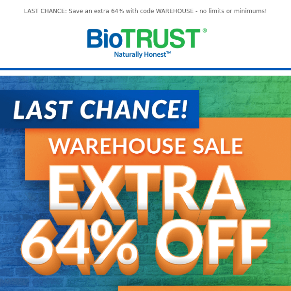 EXPIRING SOON: Extra 64% OFF 5 BioTRUST Favs!⏱️️