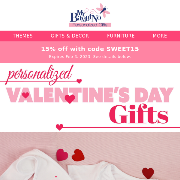 15% off Personalized❤️Gifts in time for Valentine's Day.