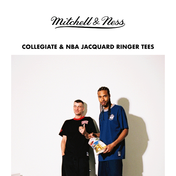 New Collegiate & NBA Jacquard Ringer Tees! 👀🏀