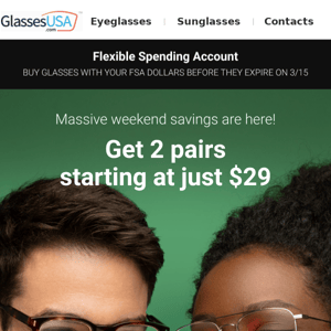 📣 Weekend sale: 2 pairs from just $29 | FSA eligible!