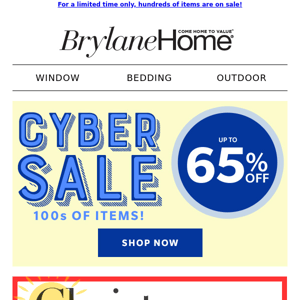 Cyber Sale, Up to 65% OFF!