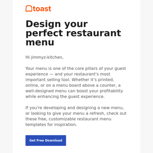 Design your perfect menu