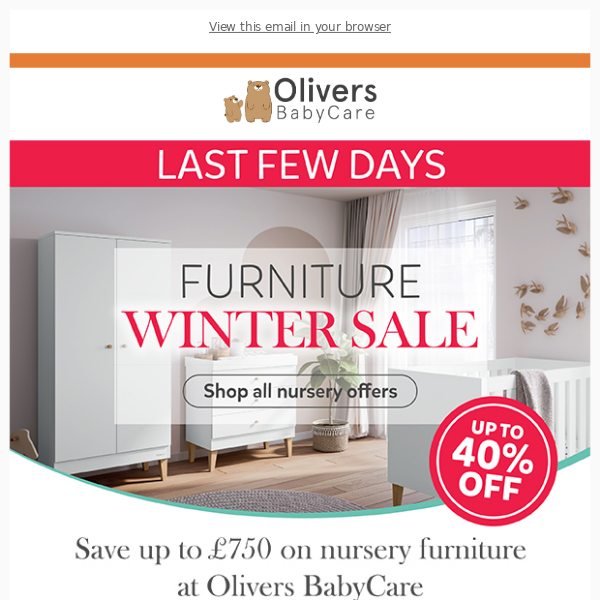 Last few days! Save up to £750 on furniture in our Winter Sale 😃