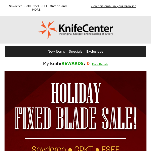 Epic Holiday Fixed Blade Sale - Starts NOW!