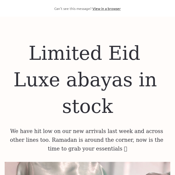 Limited Eid Luxe abayas in stock