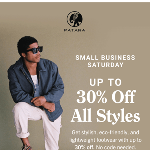 Small Business Saturday: up to 30% off everything