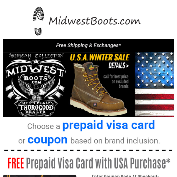 Special Offer:  VISA Gift Card with U.S.A. Purchase