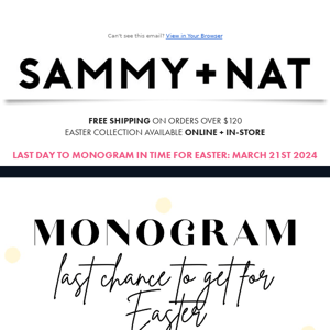 LAST CHANCE: Monogram your Easter Tote 🧺  (+ fill it up with small gifts + toys!)