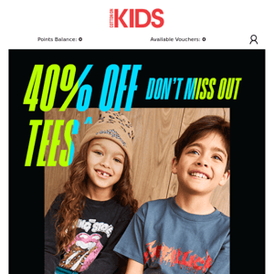 Don’t miss out: 40% OFF TEES
