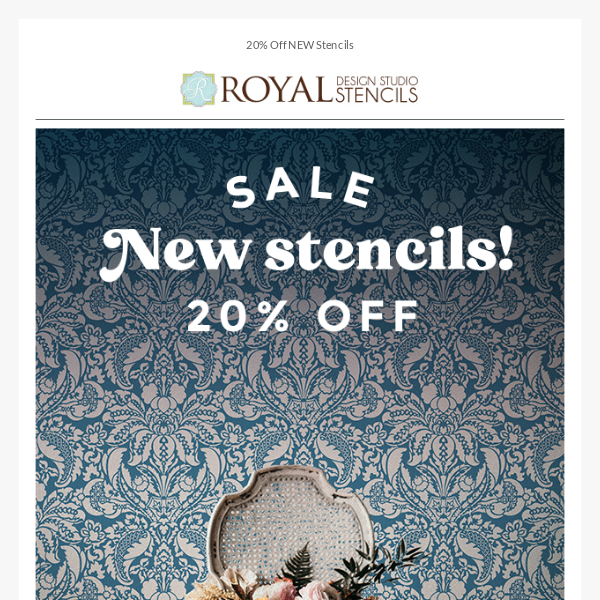 LAST DAY! 20% Off NEW Stencils: Gorgeous Damasks, Tiles & More!