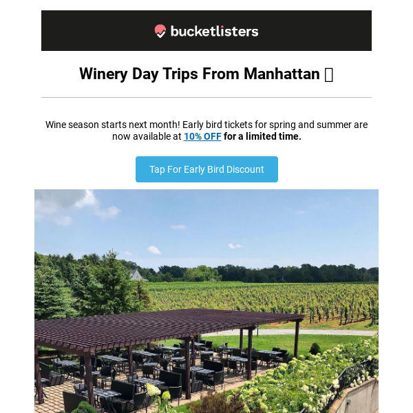 🍇 Winery Day Trips Start Next Month