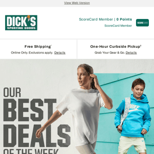 Check out what's happening with us: treat yourself to something from DICK'S Sporting Goods.