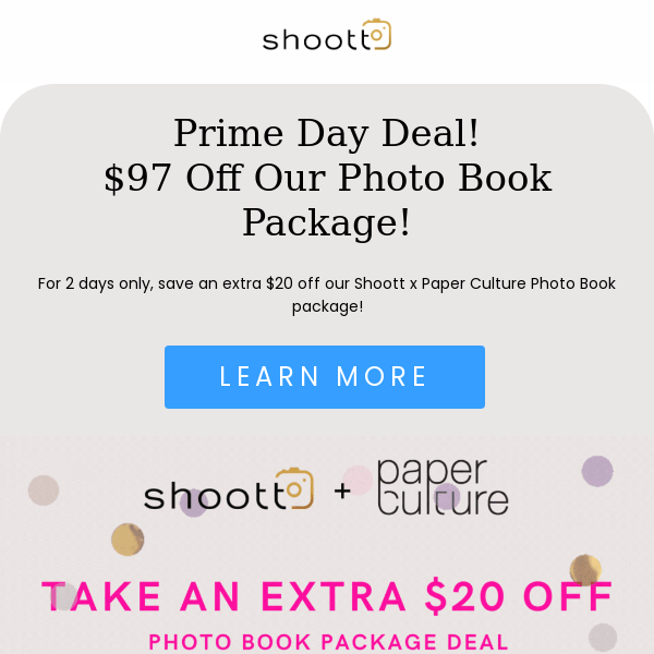 $97 off our most popular holiday package! PRIME DAY DEAL!