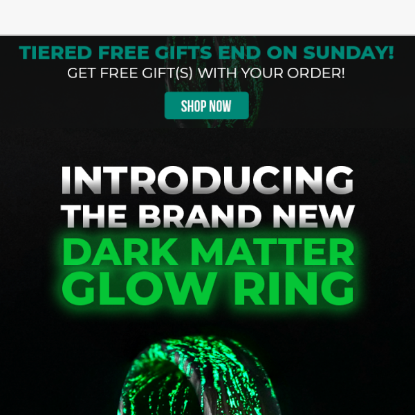 Brand New Dark Matter Burl Ring With Glow