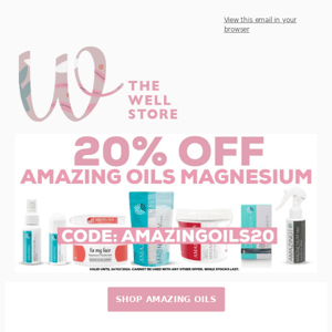 20% OFF AMAZING OILS MAGNESIUM + 20% OFF CEREMONIAL CACAO