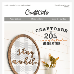 🍂 Shop our Craftober Sale for 20% off!