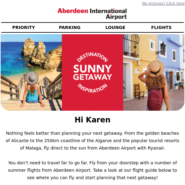 Start planning your next sunny getaway from Aberdeen Airport Aberdeen Airport ✈️