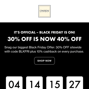 Time for the big day… 🥁 40% OFF Black Friday is on!