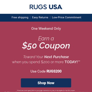 Use This Code to Earn $50 on Your Next Purchase