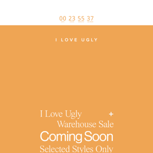 Coming Soon — I Love Ugly Warehouse Sale