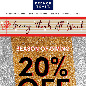 20% off EVERYTHING all week long