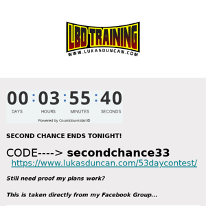 Last Call for Second Chance..