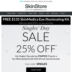 Up to 25% OFF — Our Singles' Day Sale 🎉