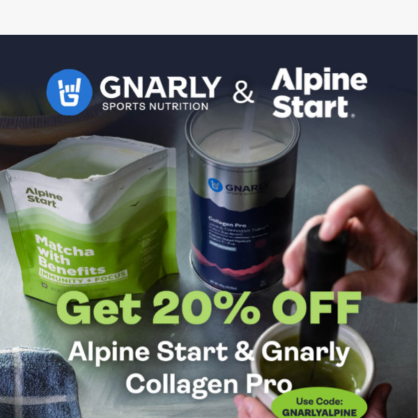 Gnarly Collagen + Alpine Start Matcha