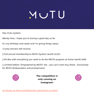 WE ARE GIVING AWAY A FREE MUTU PROGRAM!