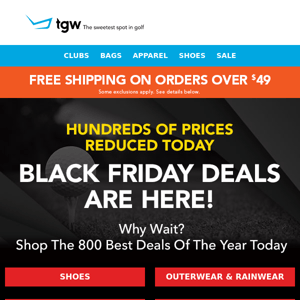 Need a Turkey Break?  Hundreds of Black Friday Prices Reduced Today