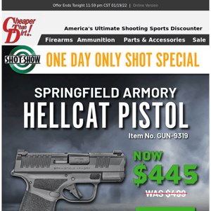 Springfield Armory HELLCAT Hot SHOT Price!