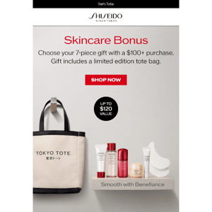 Shiseido, Your Free 7-Piece Gift Is Here