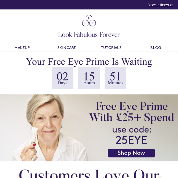 Look Fabulous Forever, Your Free Eye Prime Is Waiting