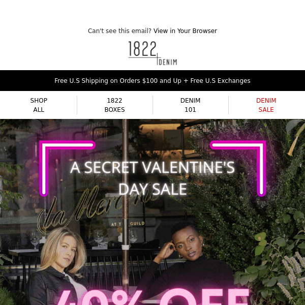 A secret valentine's day sale