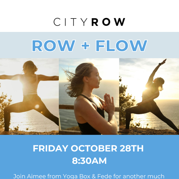 Book now! Our last EVER Row & Flow 💪