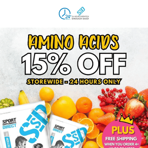 💪 15% OFF Amino Acids! 24 Hours Only 💪