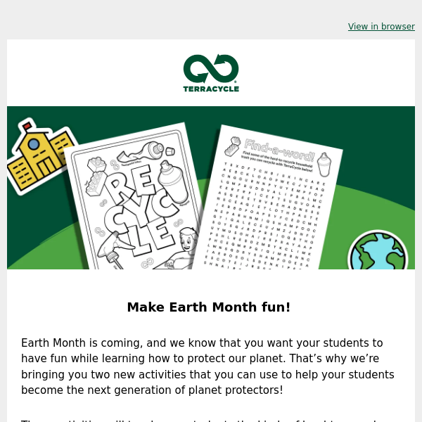 New activities to make recycling fun—just in time for Earth Month!