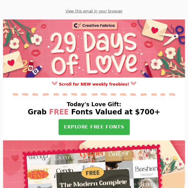 💘 29 Days of Love: 45 FREE Top-Notch Fonts