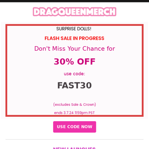 SURPRISE! 30% Off Flash Sale Hurry Dollsss