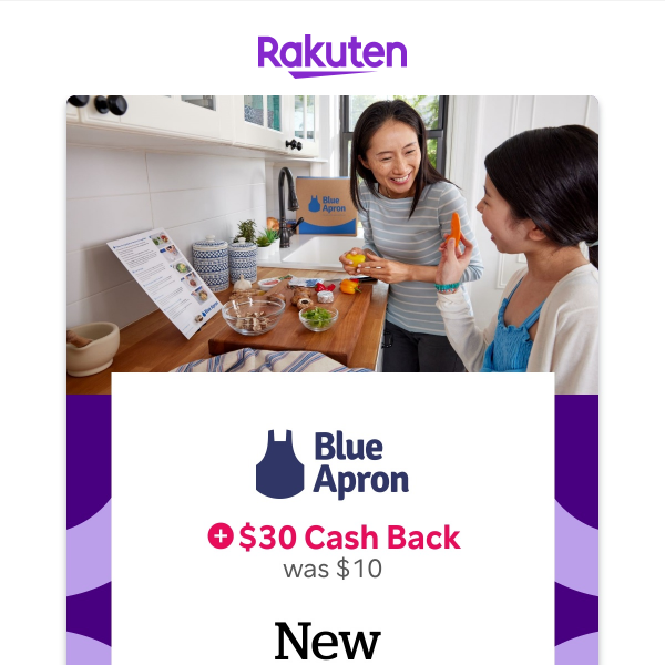 Blue Apron: $30 Cash Back + 65% off first week