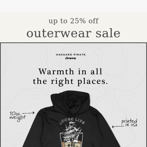 UP TO 25% OFF OUTERWEAR 🥶